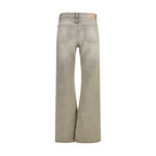 Gray Cotton Straight-Leg Jeans