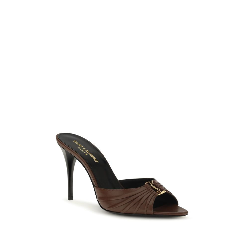 Brown Calf Leather Bos Taurus Mules