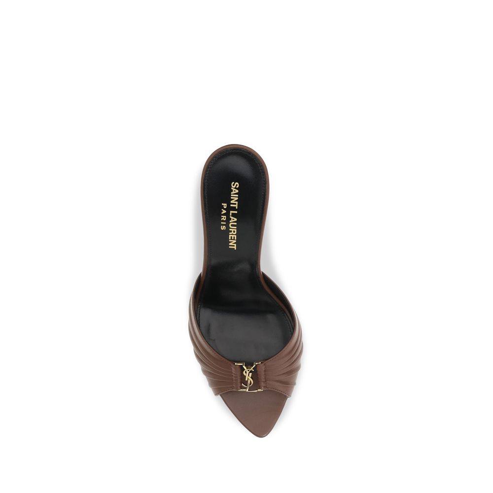 Brown Calf Leather Bos Taurus Mules
