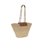 Beige Raffia Shoulder Bag
