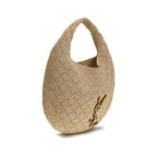 Beige Raffia Shoulder Bag