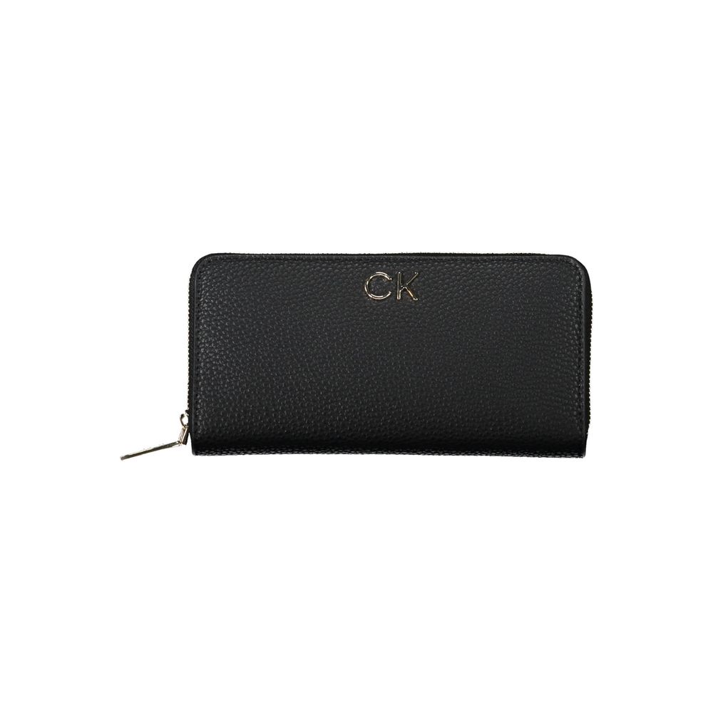 Black Polyester Womens Wallet