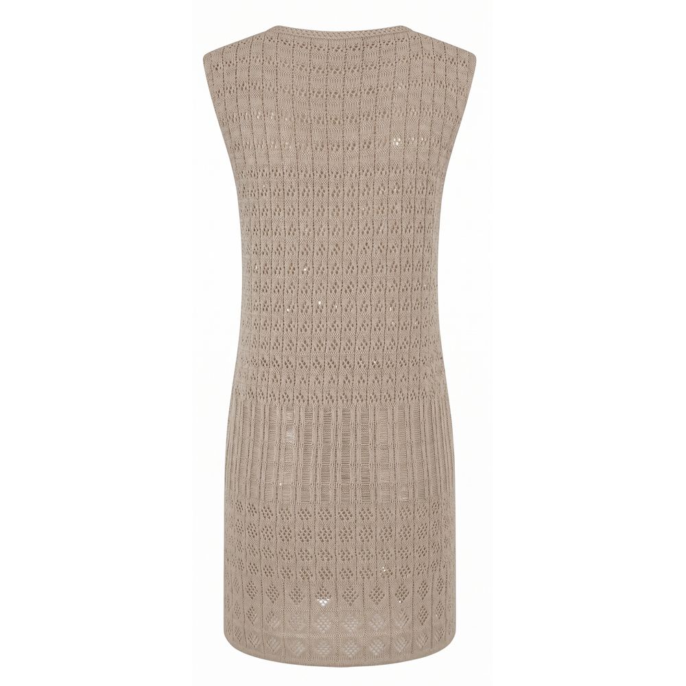 Beige Cotton Women Dress