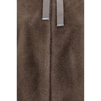 Brown Polyester Full-Length Jacket