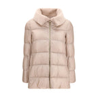 Beige Goose Down Full-Length Jacket