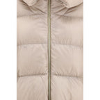 Beige Goose Down Full-Length Jacket