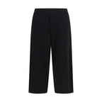 Black Cotton Casual Pants
