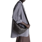 Brown Lamb Leather Shoulder Bag