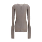 Gray Viscose Long Sleeve T-Shirt
