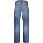Blue Cotton Men's Jean Refined with Tapered Silhouette