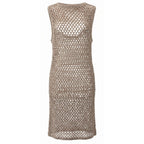Beige Cotton Women Dress