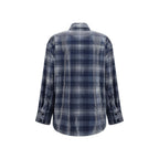 Blue Polyester Pattern Shirt