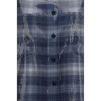 Blue Polyester Pattern Shirt