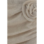 Beige Lycra Mini Skirt