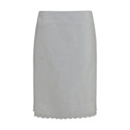 White Cotton Midi Skirt