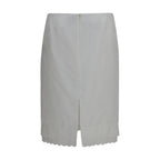 White Cotton Midi Skirt