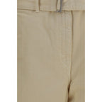 Beige Cotton Casual Pants