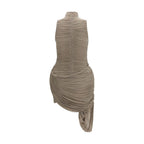 Beige Copper Cocktail Dress