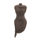 Brown Copper Cocktail Dress