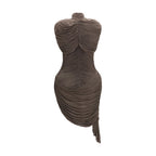 Brown Copper Cocktail Dress