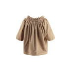 Beige Cotton Shortsleeve Shirt