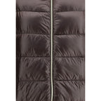 Brown Polyester Full-Length Jacket