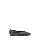 Black Goatskin Ballet Flats
