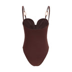 Bordeaux Nylon One-Piece Swimsuit