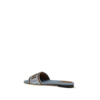 Blue Polyamide Flat Sandals