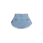 Blue Cotton Bermuda Shorts