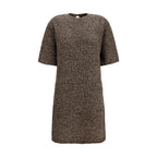 Brown Wool Oves Aries Casual Dress