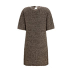 Brown Wool Oves Aries Casual Dress