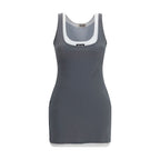 Gray Recycled Polyamide Casual Dress