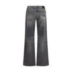 Gray Cotton Straight-Leg Jeans