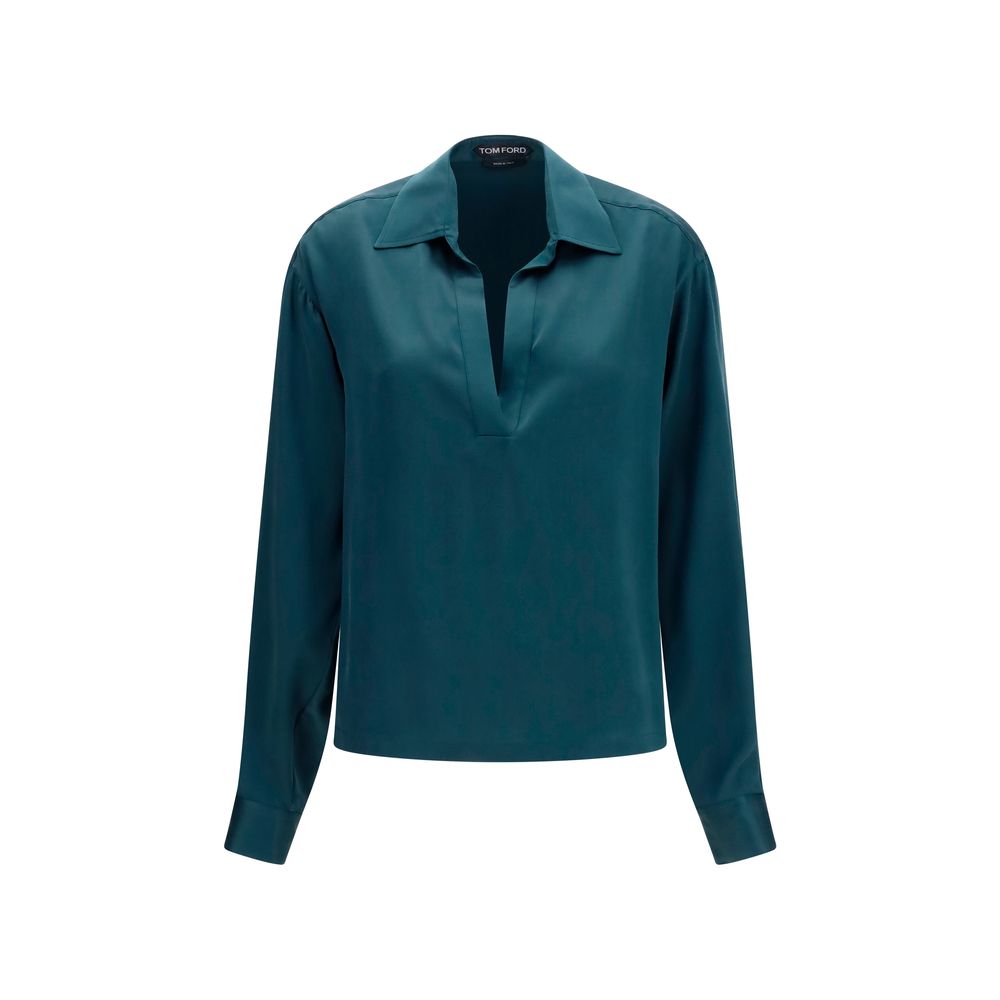 Blue Silk Shirt