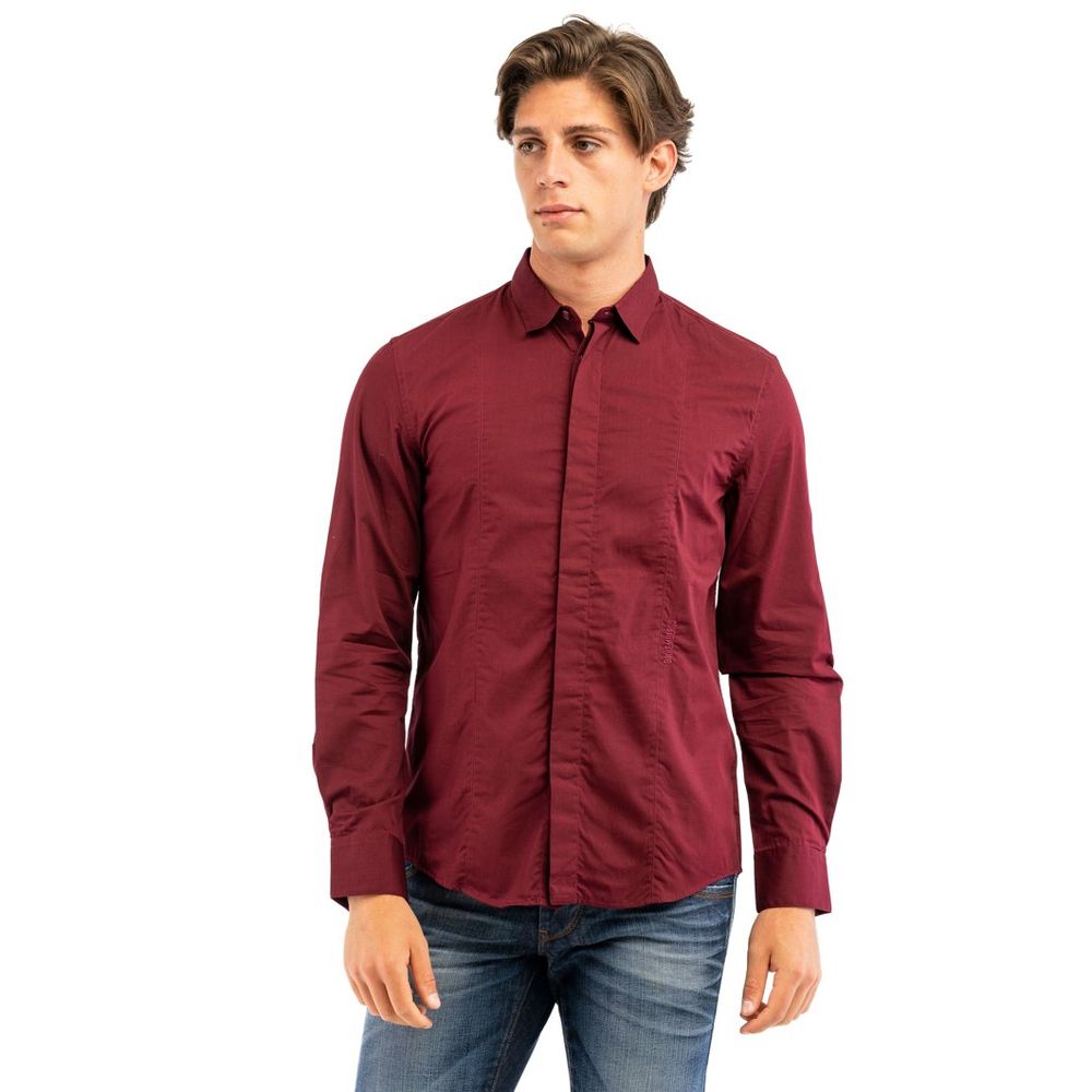 Bordeaux Cotton Dress Shirt