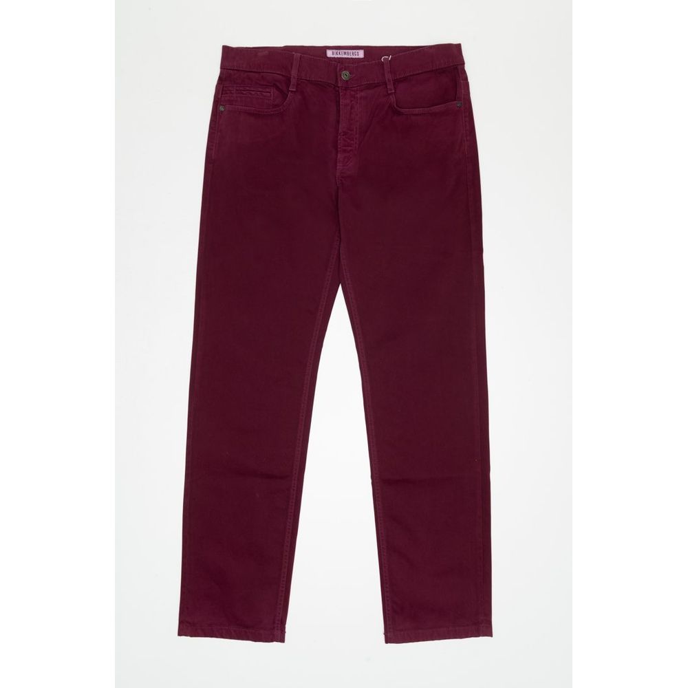 Bordeaux Cotton Slim Fit Jeans