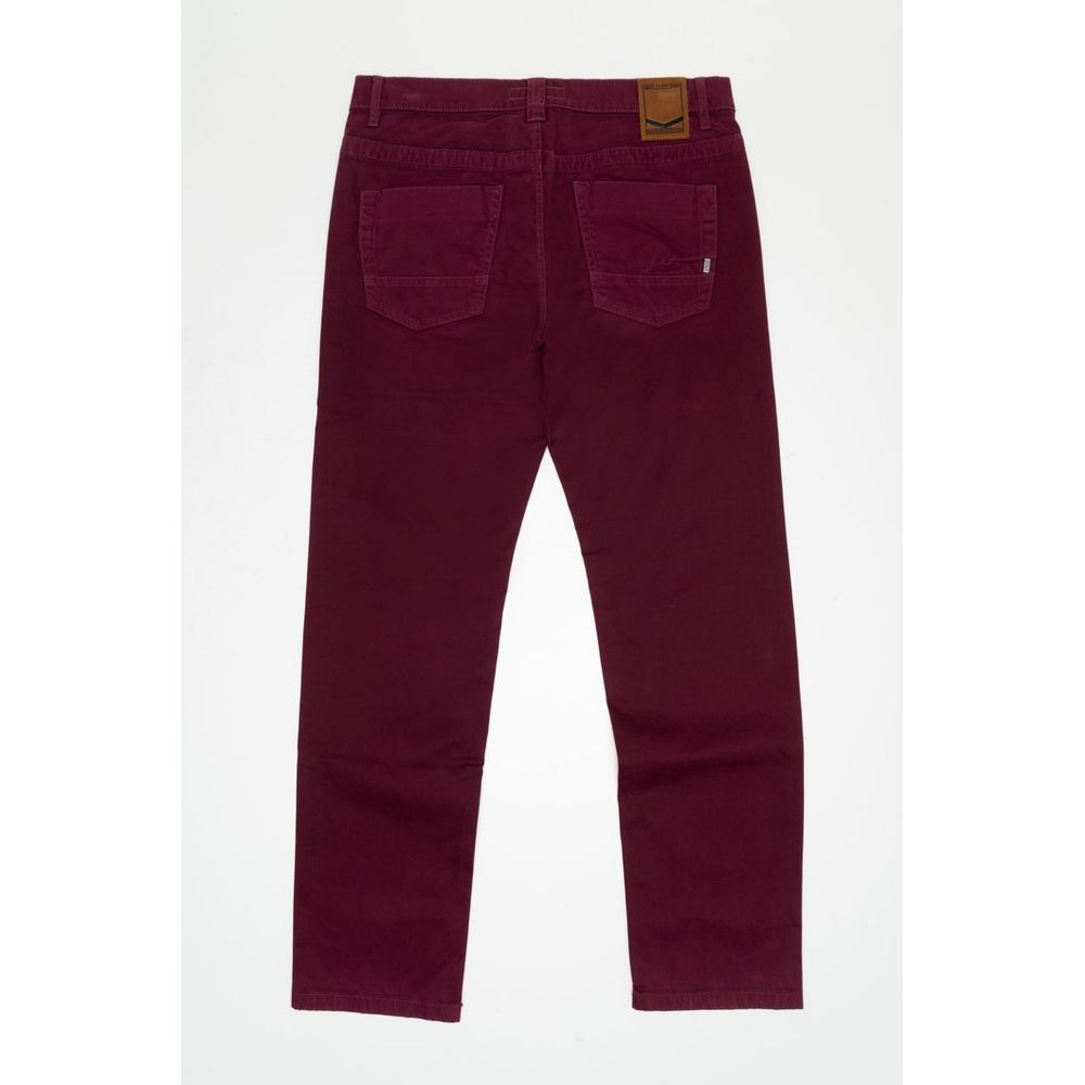 Bordeaux Cotton Slim Fit Jeans
