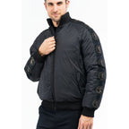 Black Nylon Bomber