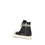 Black Calf Leather Bos Taurus High Top Sneakers