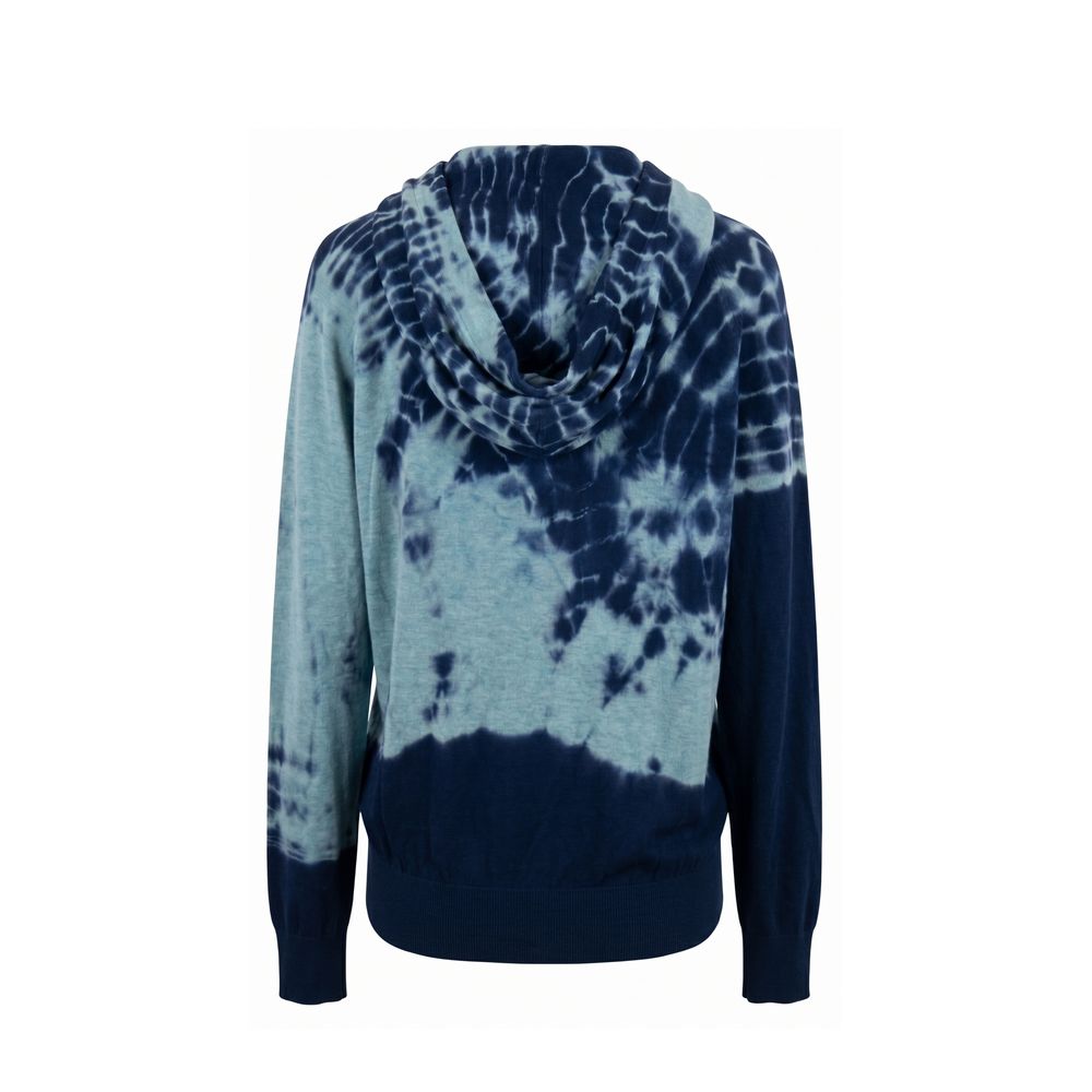 Blue Cotton Women Sweatshirt