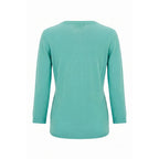 Blue Cotton Women Sweater