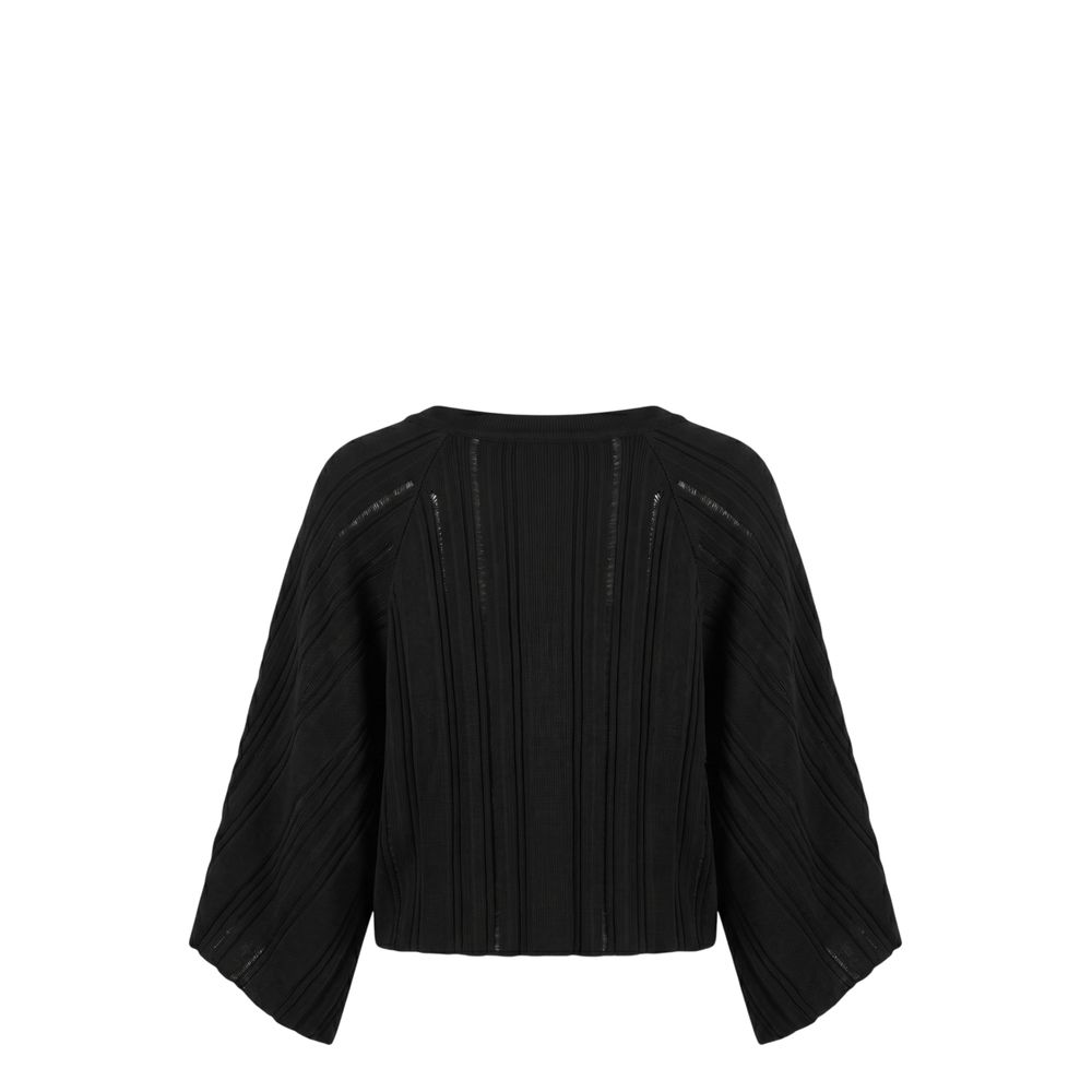 Black Cotton Women Sweater