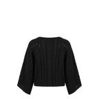 Black Cotton Women Sweater