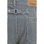 Blue Polyester Casual Pants