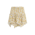 Beige Viscose Mini Skirt