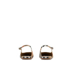 Brown Fabric Ballet Flats