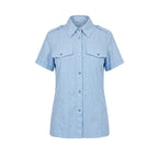 Light Blue Cotton Women Shirt