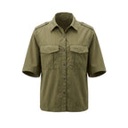 Green Cotton Women Shirt