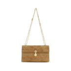 Beige Calf Leather Bos Taurus Clutch Bag